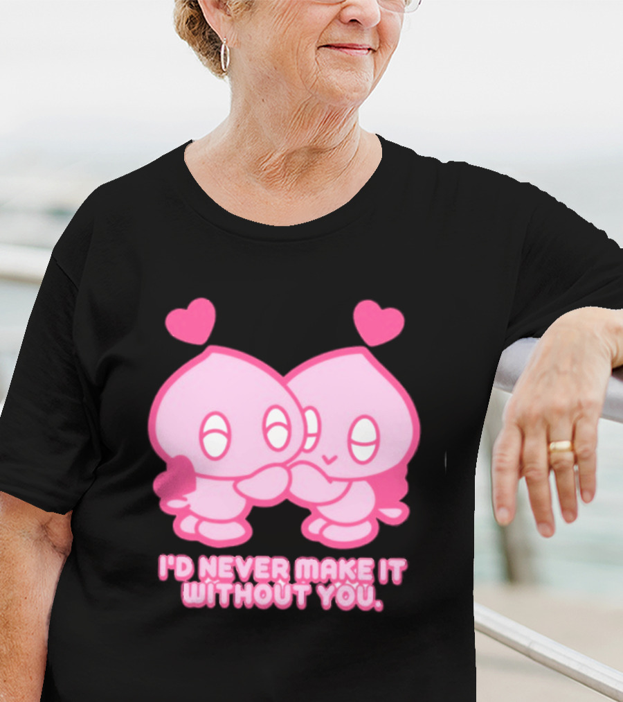 Young Romance I'd Never Make It Without You Pink Hearts Characters T-Shirt
