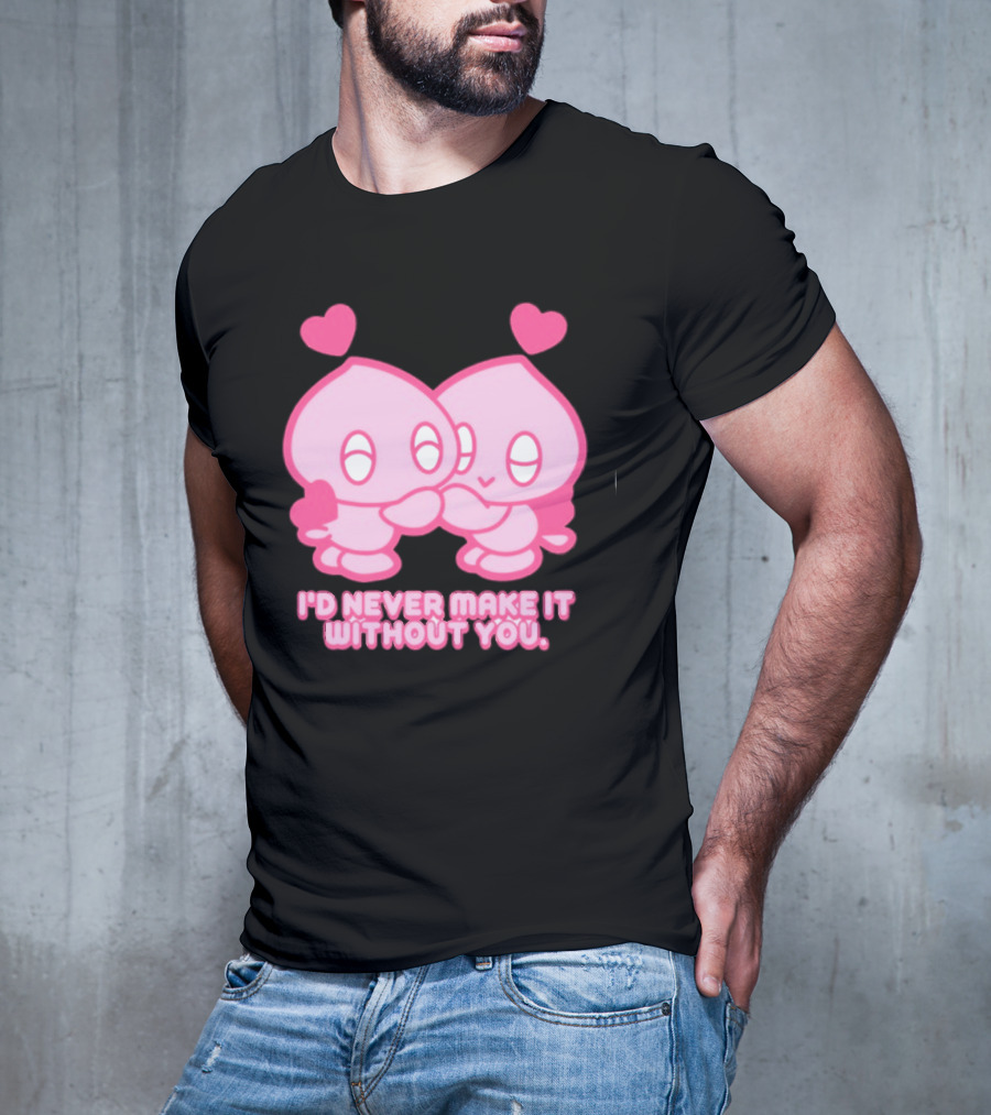 Young Romance I'd Never Make It Without You Pink Hearts Characters T-Shirt