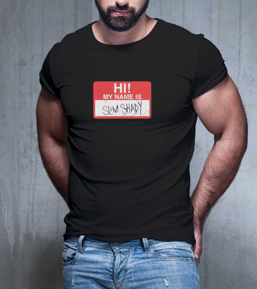 Hi My Name Is Slim Shady Eminem Inspired Nametag T-Shirt