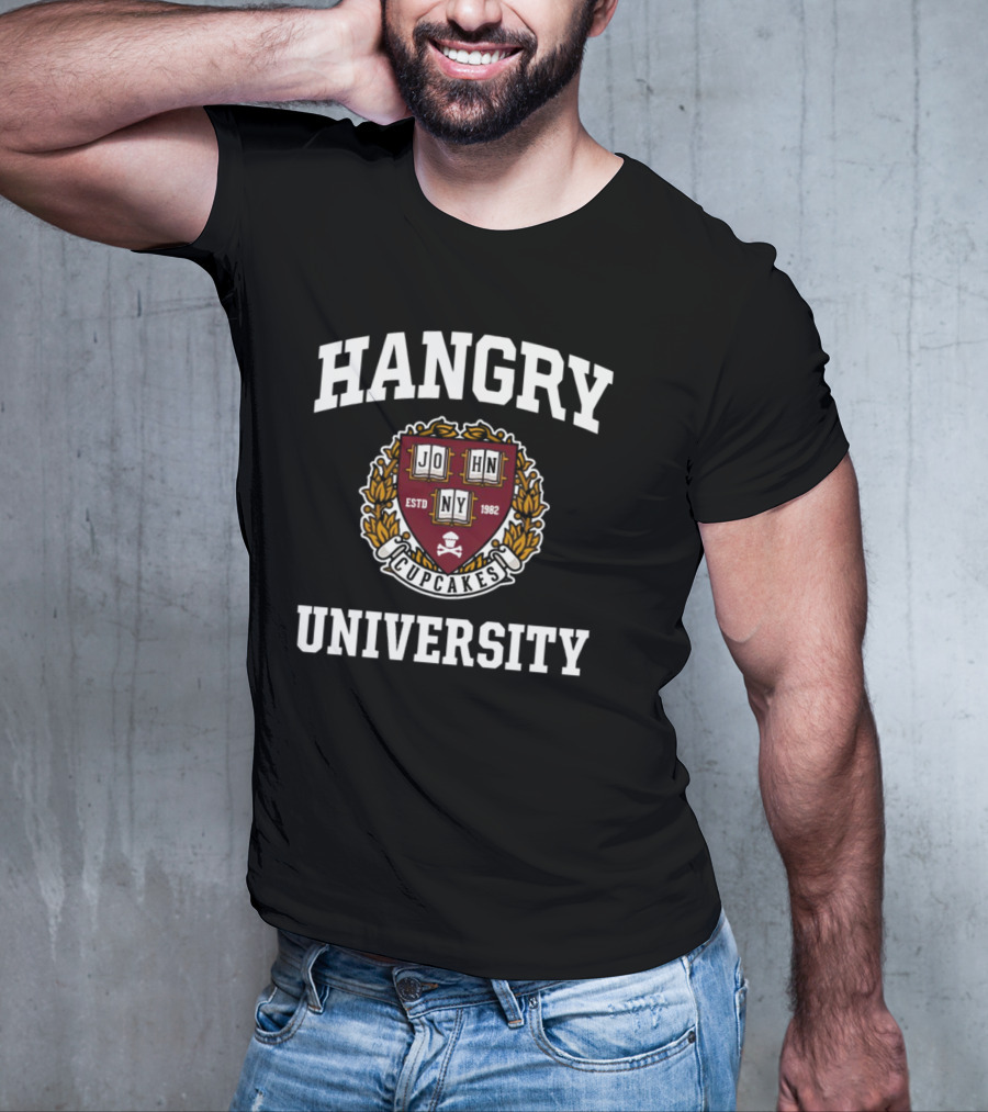 Hangry University Johnnycupcakes Estd 1982 Crest T-Shirt