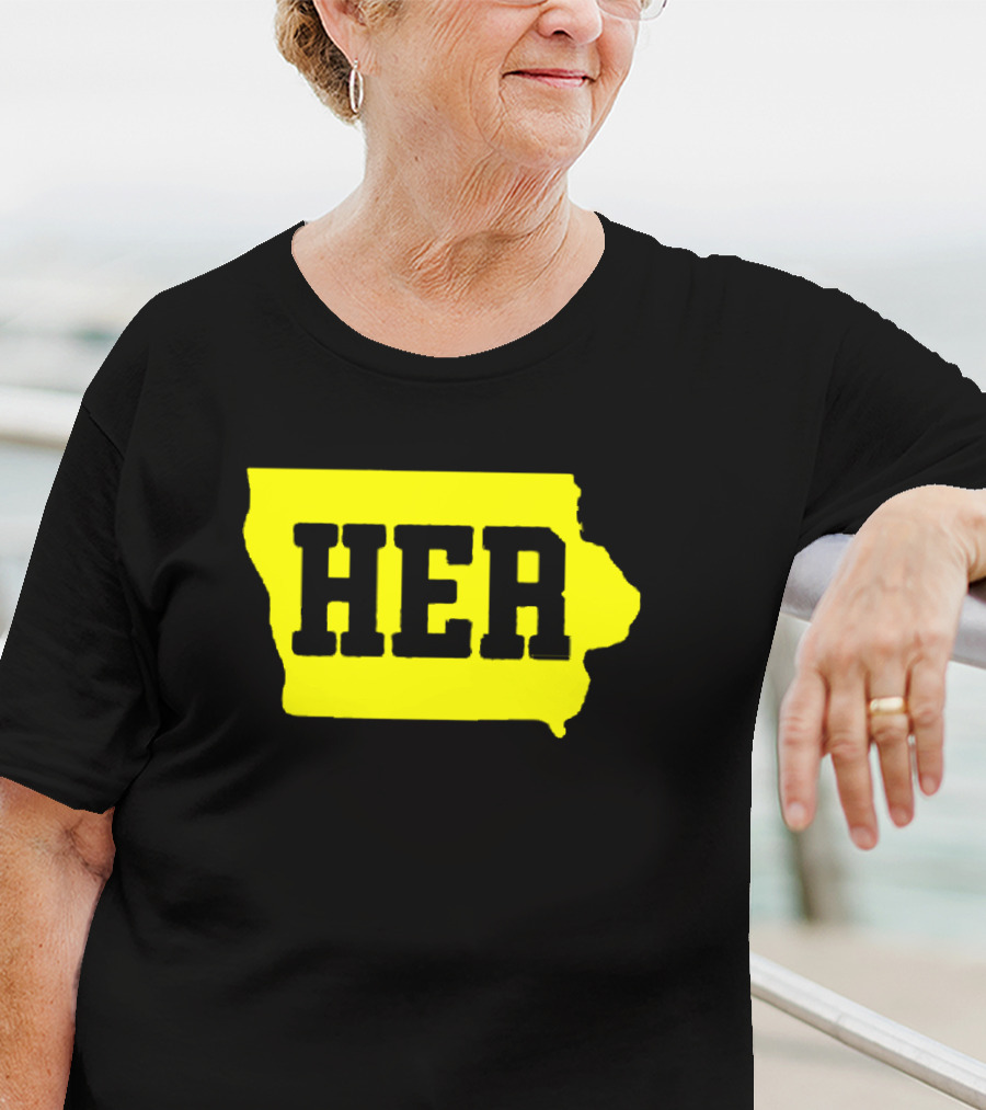 Dave Portnoy Hawkeye HER Caitlin Clark Iowa Map T-Shirt