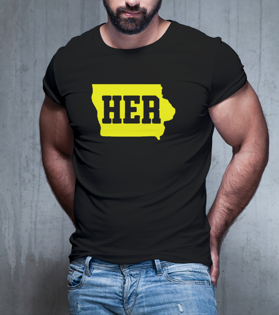 Dave Portnoy Hawkeye HER Caitlin Clark Iowa Map T-Shirt