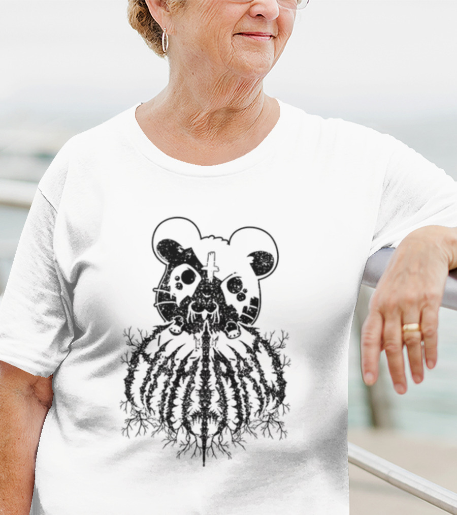 Heavy Metal Hamtrao Dark Metal Style Hamster Symbol And Text T-Shirt