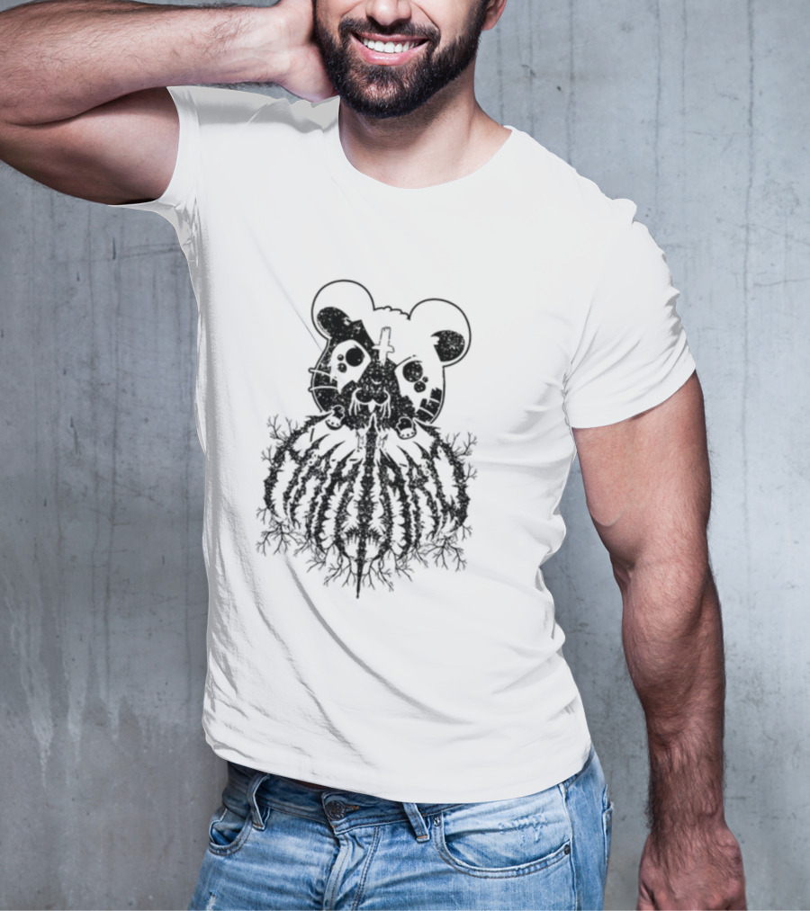 Heavy Metal Hamtrao Dark Metal Style Hamster Symbol And Text T-Shirt