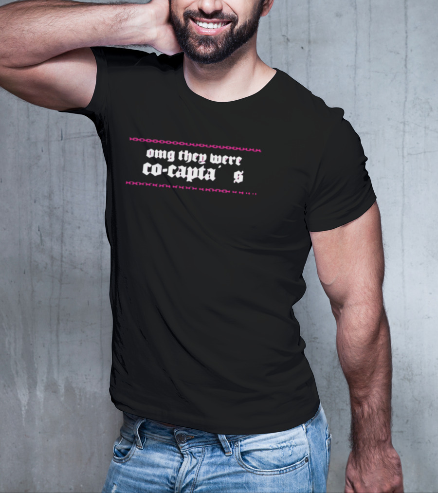 Omg They Were Co-Captains Text With Pink And Black Accents T-Shirt