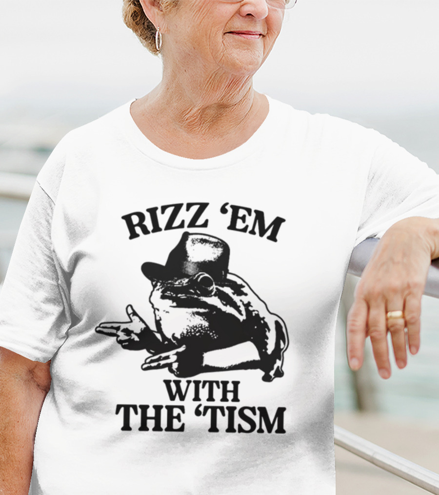 Rizz 'Em With The 'Tism Frog Hat Gesture T-Shirt