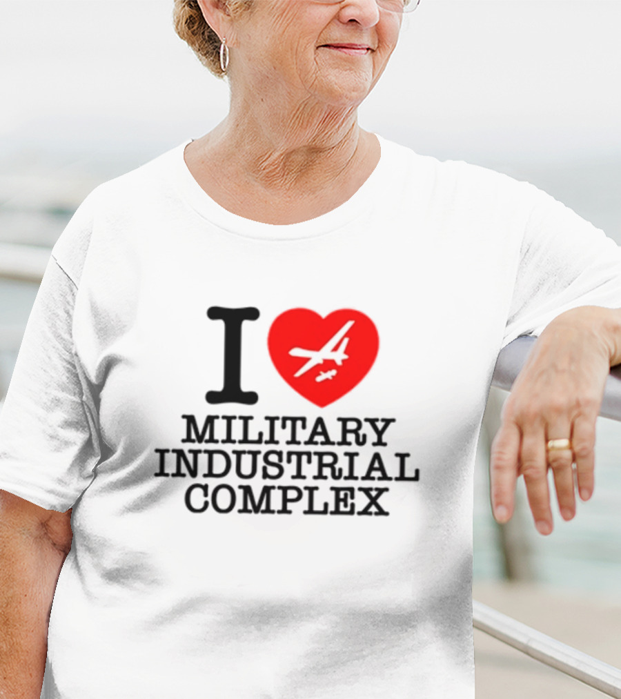 Shitheadsteve I Love Military Industrial Complex Fighter Jet Heart T-Shirt