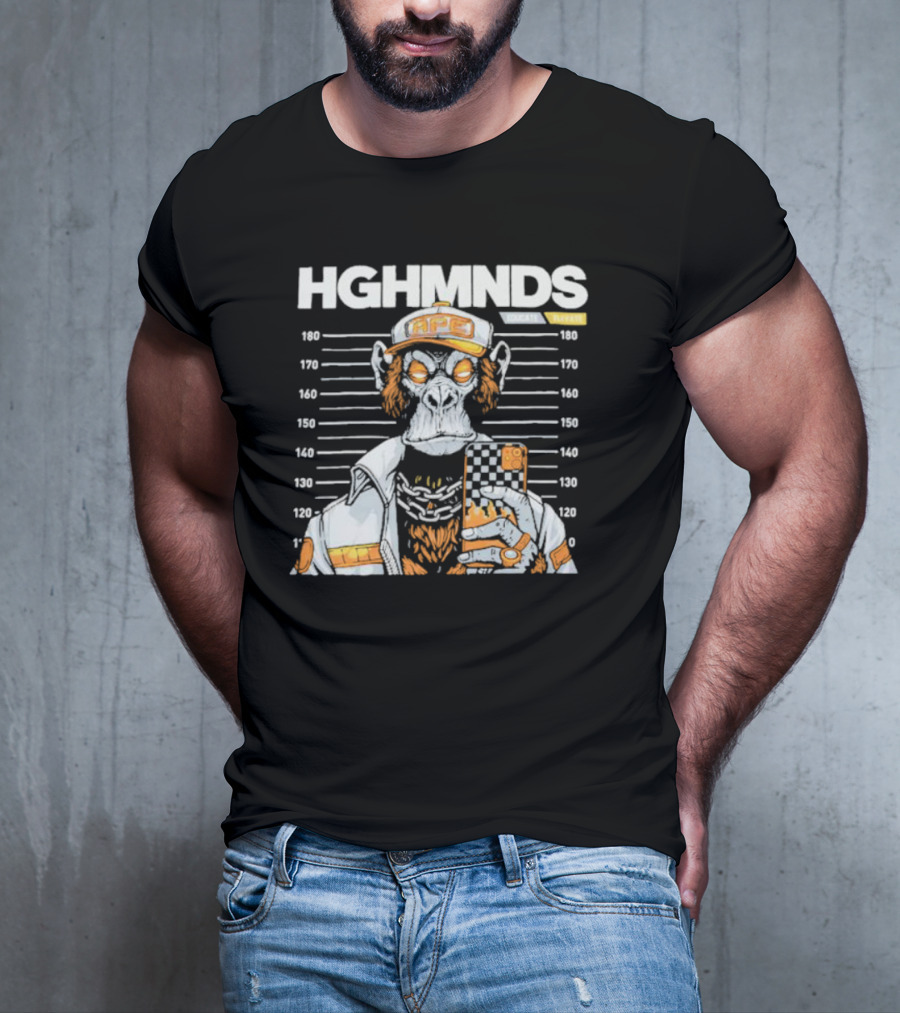 HGHMNDS Caught Ape Mugshot In Streetwear With Phone T-Shirt