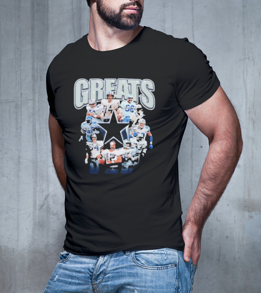Dallas Cowboys All Time Greats Navy Signature Football Player Star T-Shirt