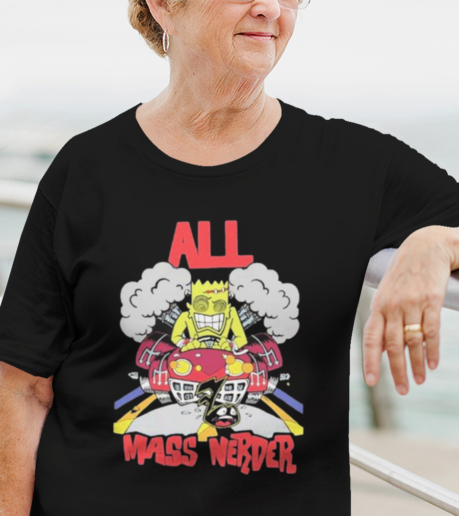 ALL Mass Nerder Cartoon Character Racing Machine T-Shirt