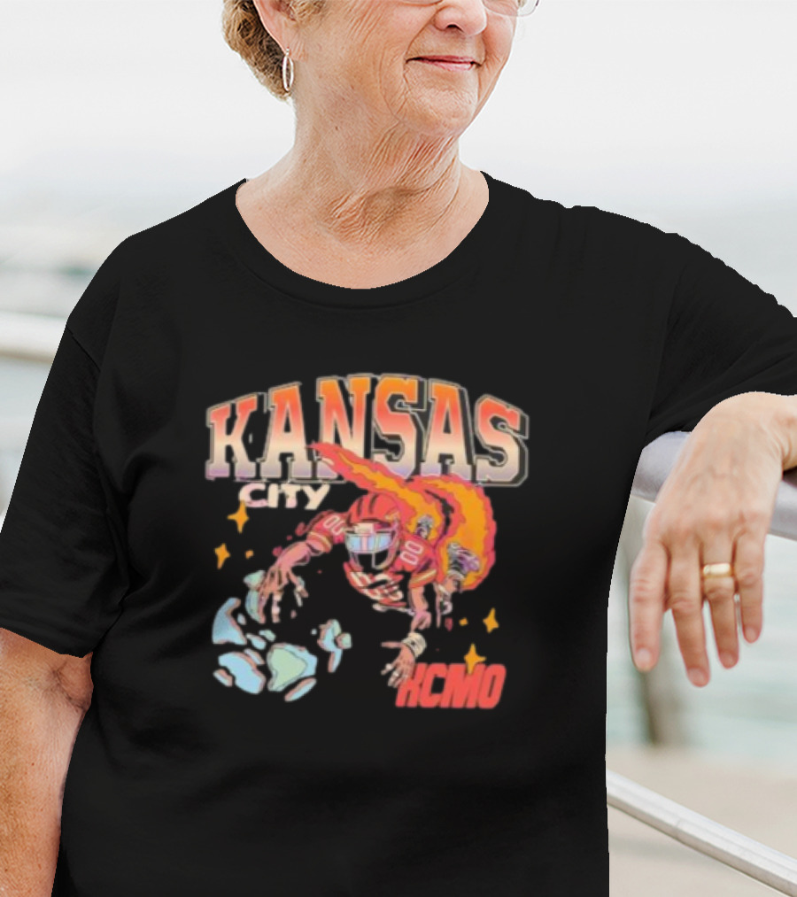 Kansas City Football Player KCMO Chiefs Mascot T-Shirt