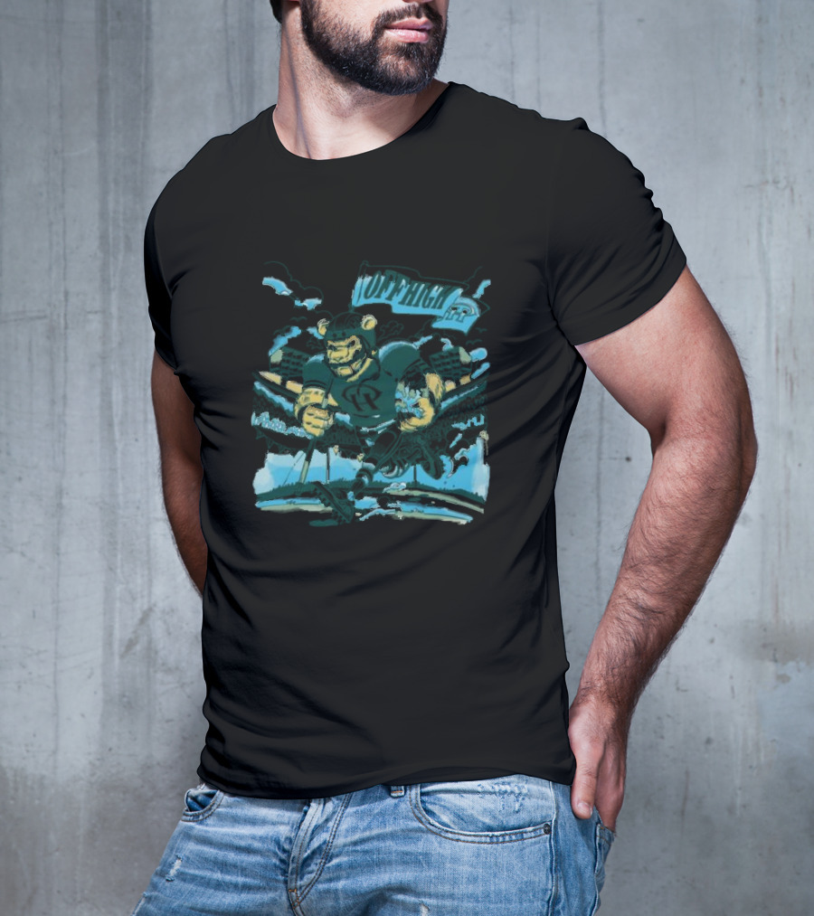 Offhigh Progress Pulse White Charging Bear Athlete In A Dynamic Sports Adventure T-Shirt