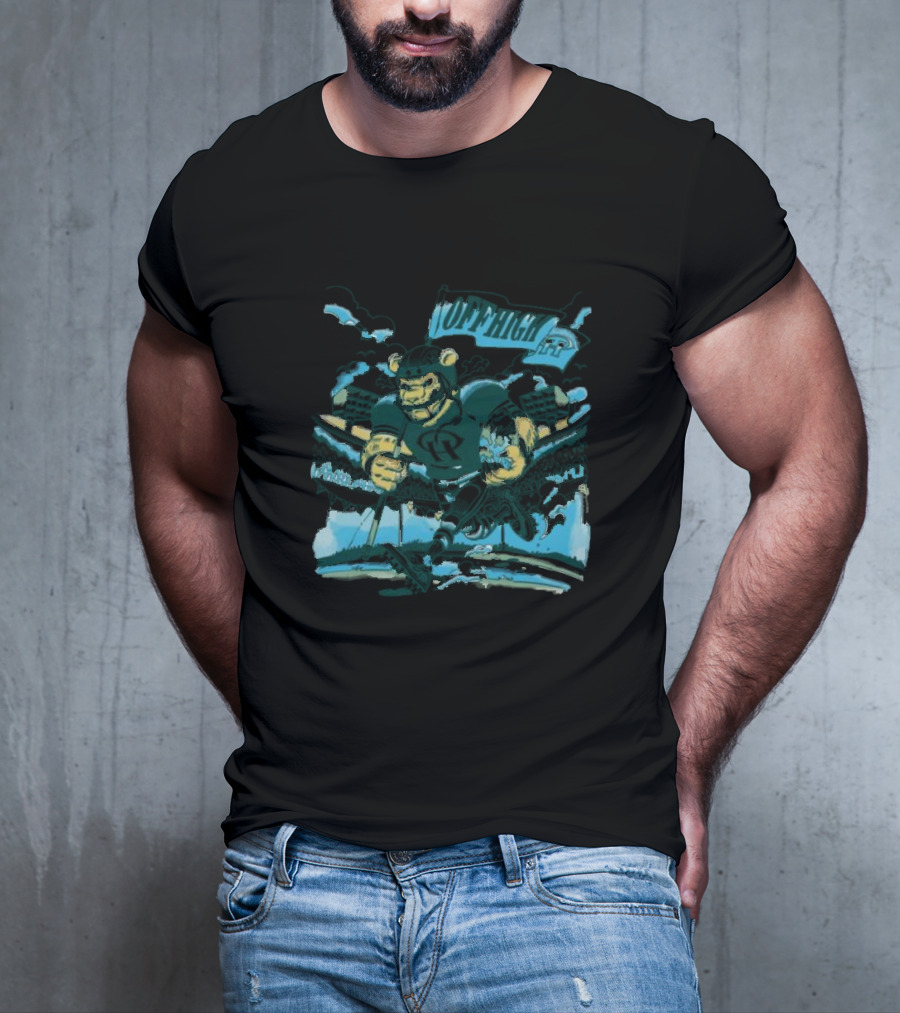 Offhigh Progress Pulse White Charging Bear Athlete In A Dynamic Sports Adventure T-Shirt