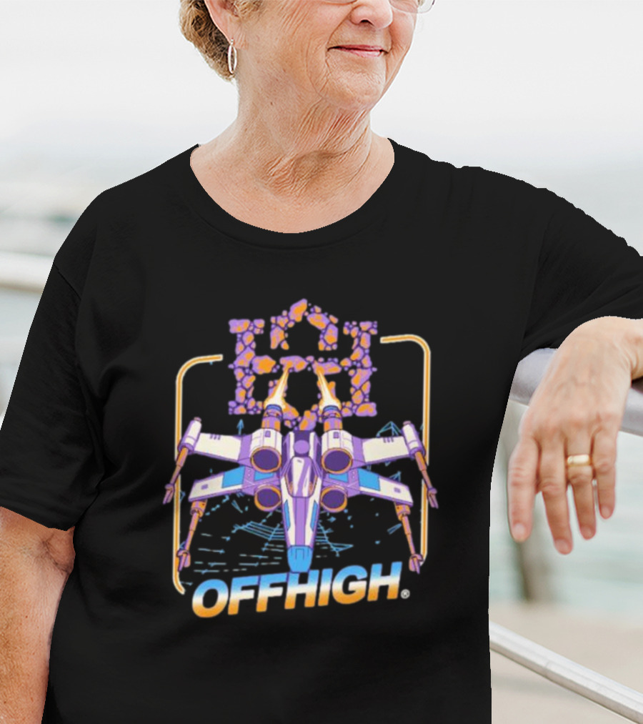 Offhigh Skywalker Spaceship Adventure Retro Neon T-Shirt