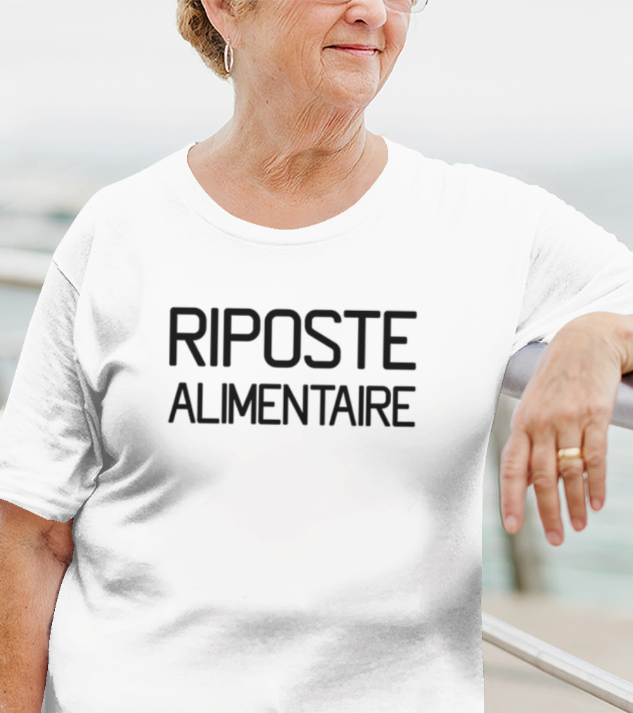 Riposte Alimentaire Text Bold Black T-Shirt