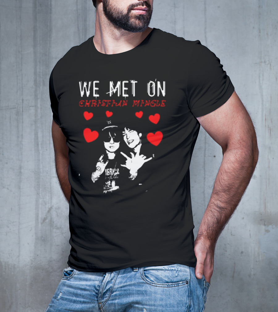 We Met On Christian Mingle Jake Webber Johnnie Guilbert Hearts Alkalinedrip T-Shirt