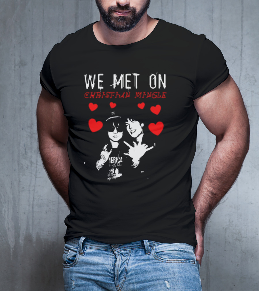 We Met On Christian Mingle Jake Webber Johnnie Guilbert Hearts Alkalinedrip T-Shirt
