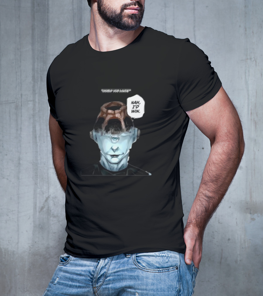 Goofyahhtees Jogoat Would You Lose Nah I'd Win Cyclopean Futuristic Figure T-Shirt