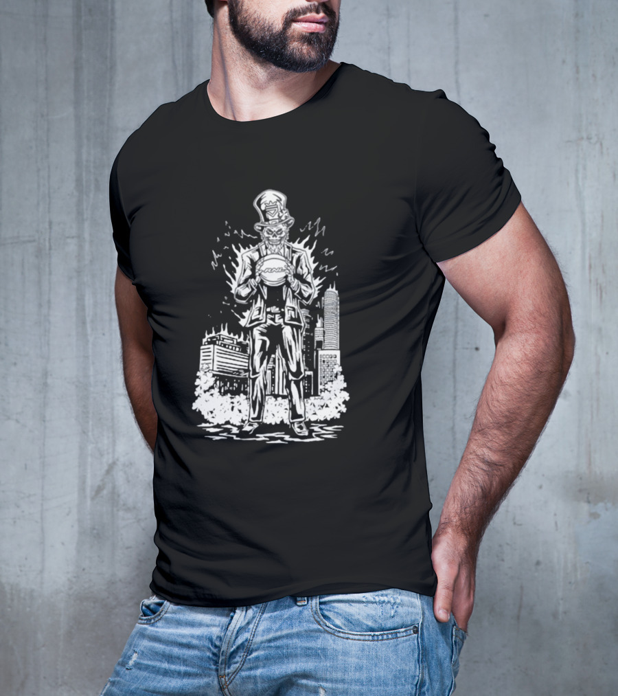 Richandlonely Prestige Boston Uncle Sam Basketball City Skyline T-Shirt
