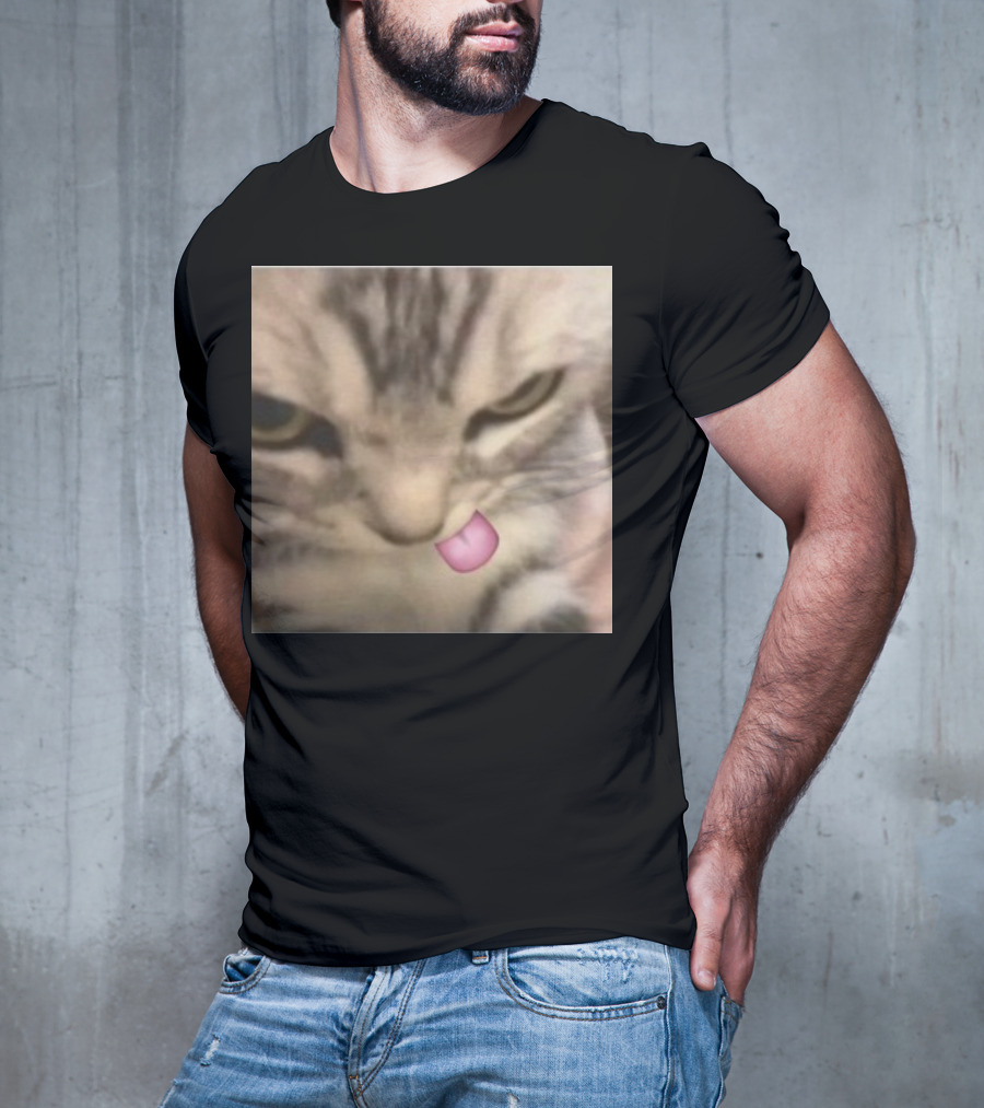 Sillyteestudio Silly Kitten Funny Cute Tongue Out Cat Meme T-Shirt