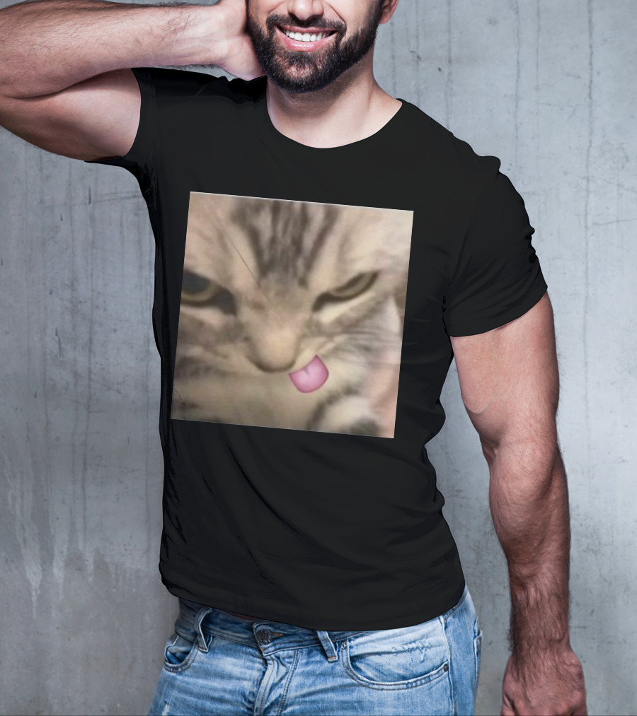Sillyteestudio Silly Kitten Funny Cute Tongue Out Cat Meme T-Shirt
