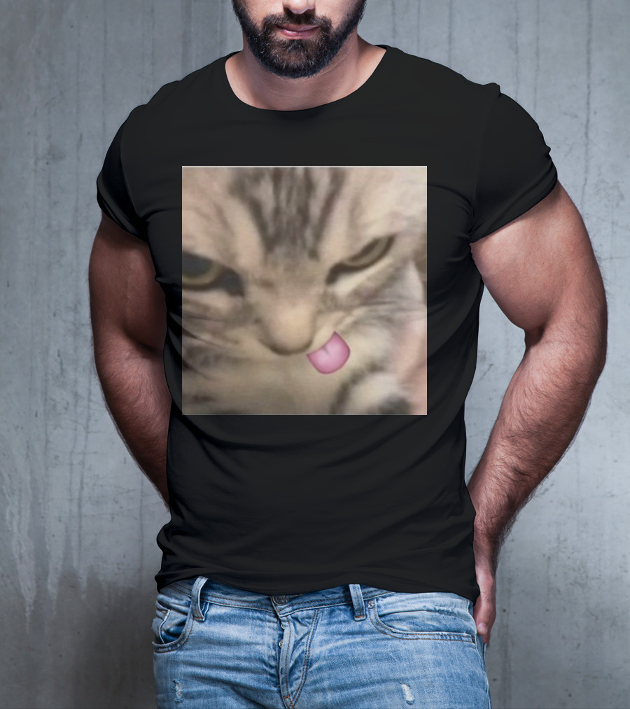 Sillyteestudio Silly Kitten Funny Cute Tongue Out Cat Meme T-Shirt