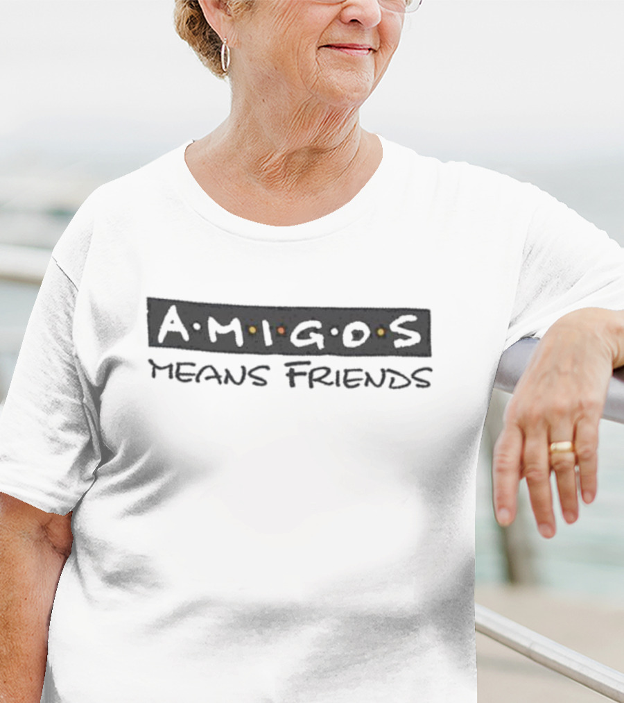 AMIGOS Means Friends Sax Dots Font Classic T-Shirt