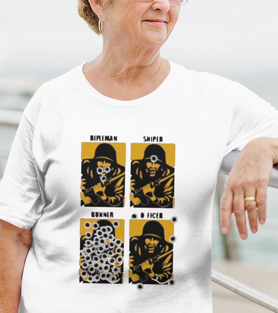 Rifleman Sniper Gunner Officer Bullet Targets T-Shirt