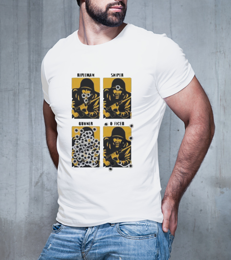 Rifleman Sniper Gunner Officer Bullet Targets T-Shirt