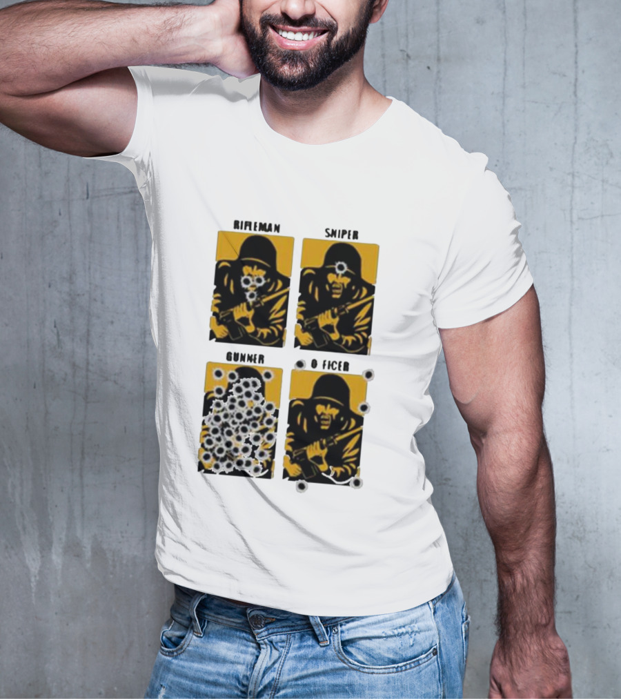 Rifleman Sniper Gunner Officer Bullet Targets T-Shirt