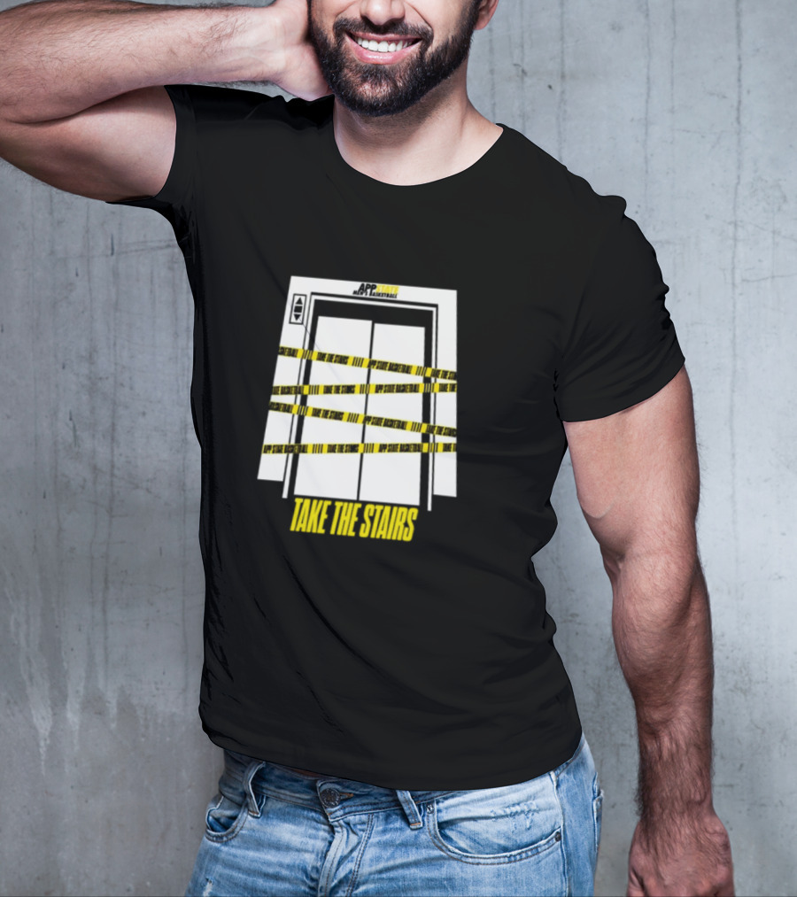 APP STATE TAKE THE STAIRS ELEVATOR DOORS CAUTION TAPE T-Shirt
