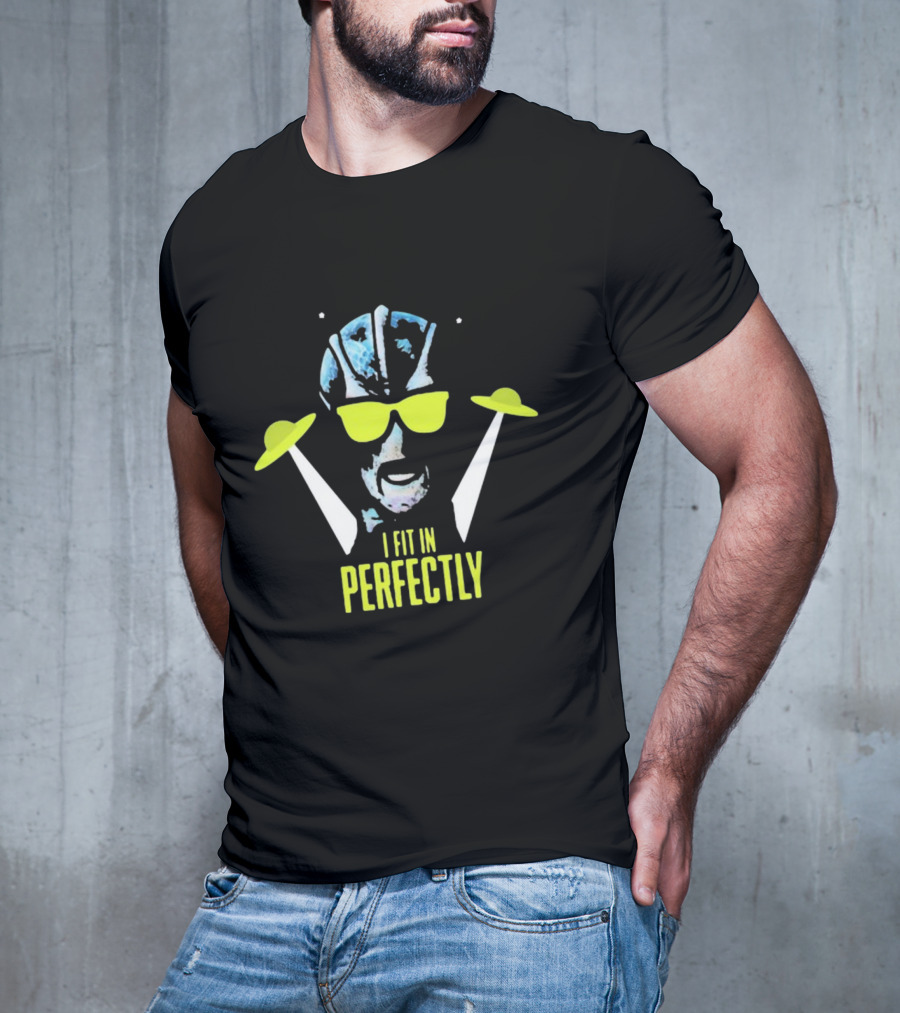 Resident Alien I Fit In Perfectly Retro UFO Vibe T-Shirt
