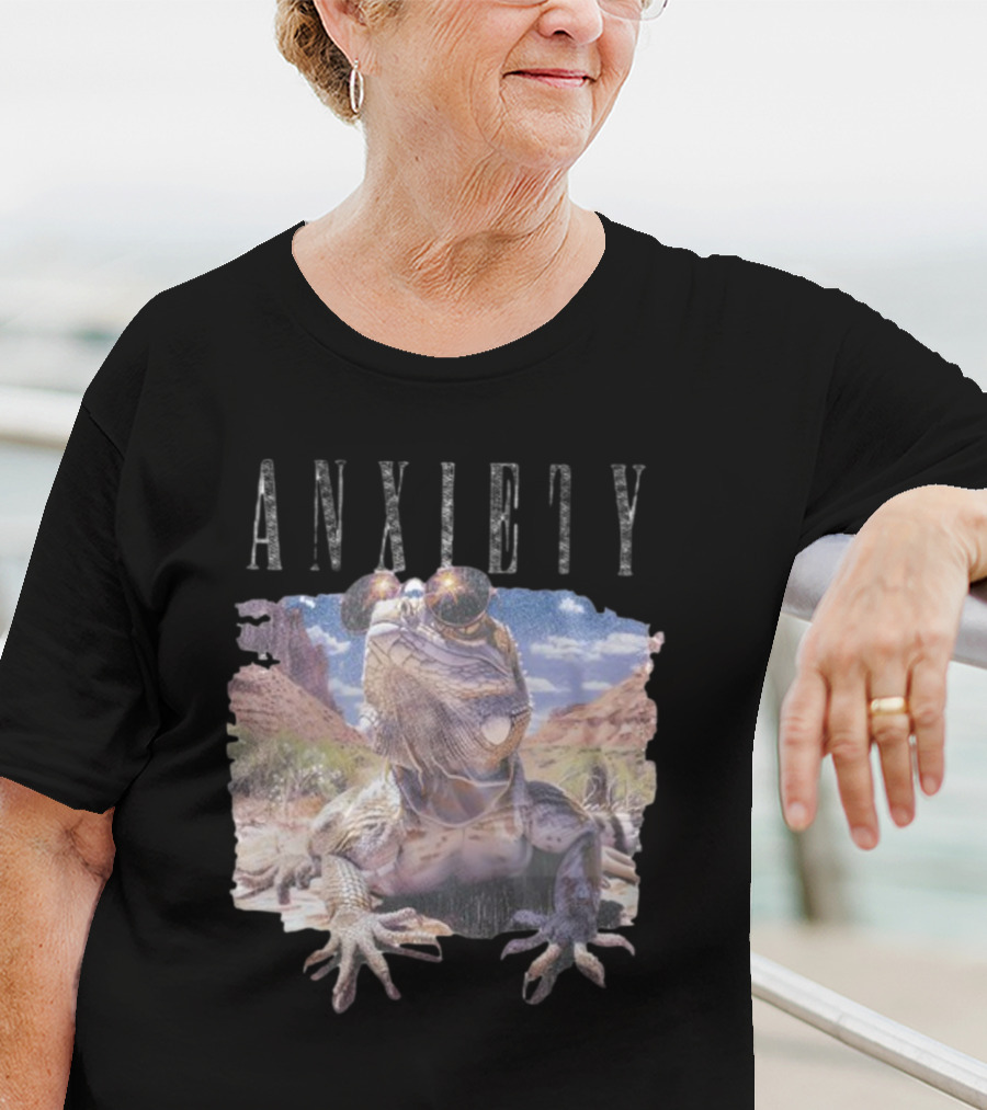 Waveygoods Anxiety Lizard Sunglasses Desert Landscape No Rules T-Shirt