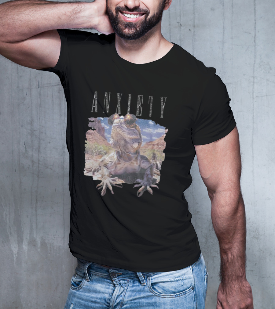 Waveygoods Anxiety Lizard Sunglasses Desert Landscape No Rules T-Shirt
