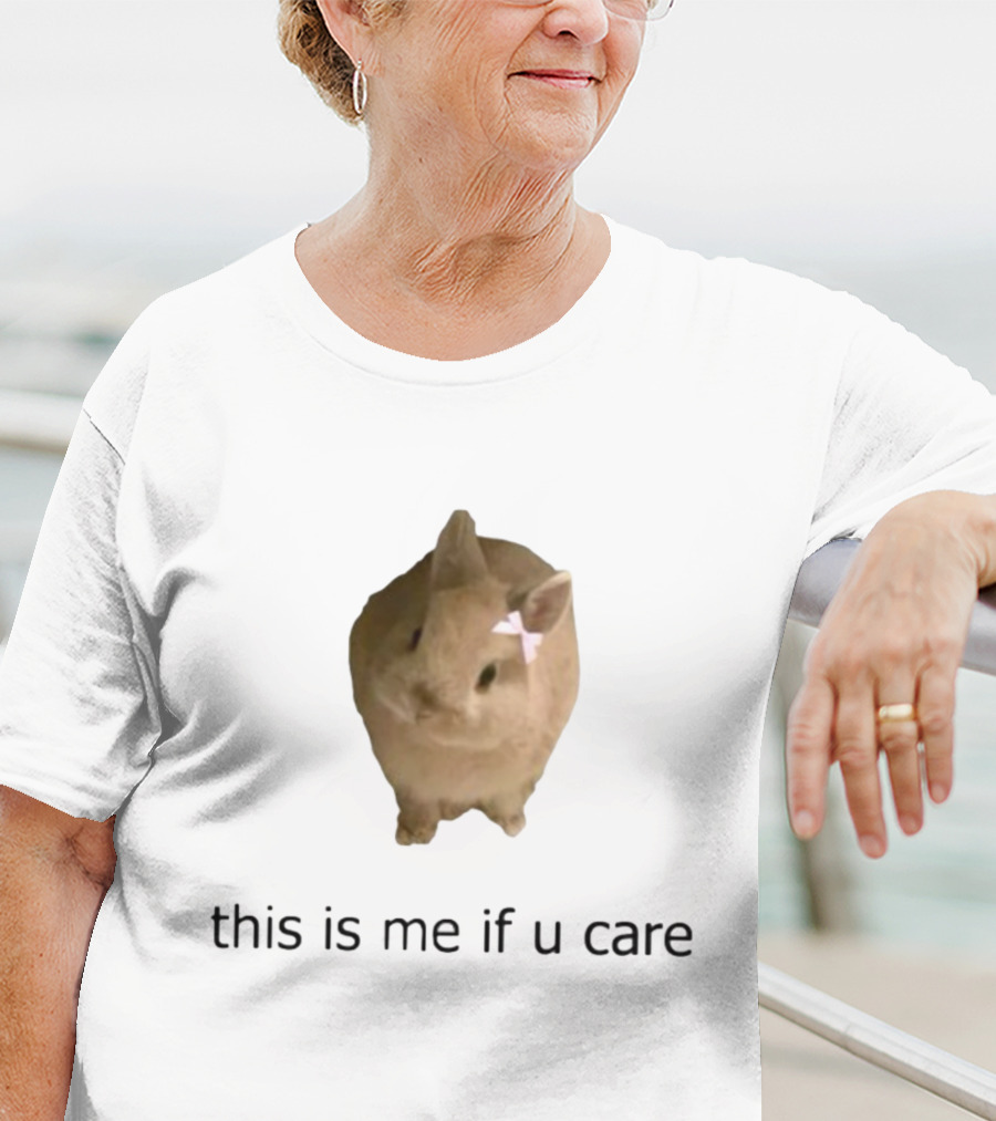 Shopellesong This Is Me If U Care Cute Bunny With Bow T-Shirt