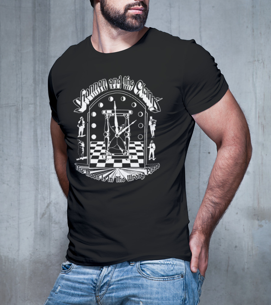 Shannon And The Clams The Moon Is In The Wrong Place Checkerboard Timepiece T-Shirt