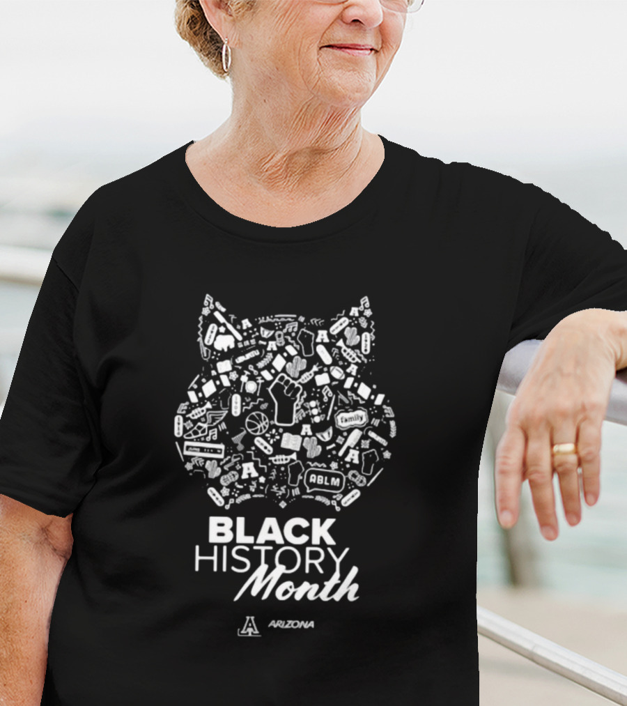 Arizona Wildcats Black History Month Symbol And Text With Iconic T-Shirt