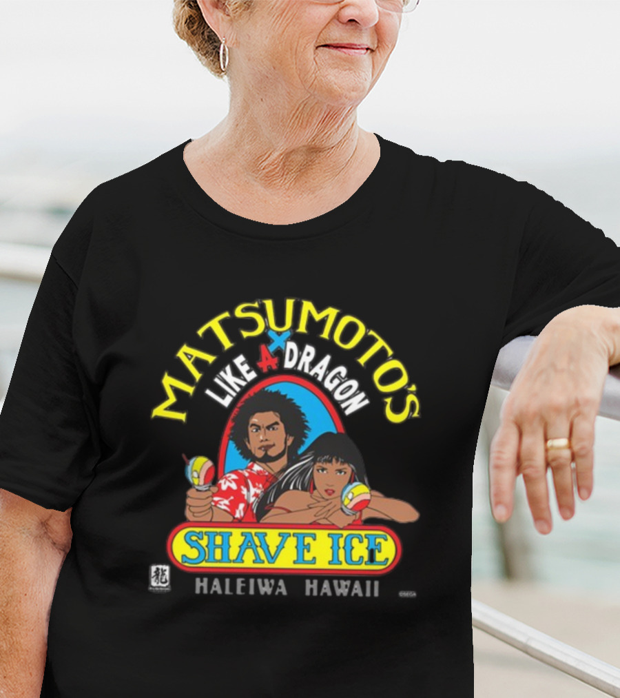 Matsumoto's Like A Dragon Shave Ice Haleiwa Hawaii Colorful Characters With Shave Ice T-Shirt