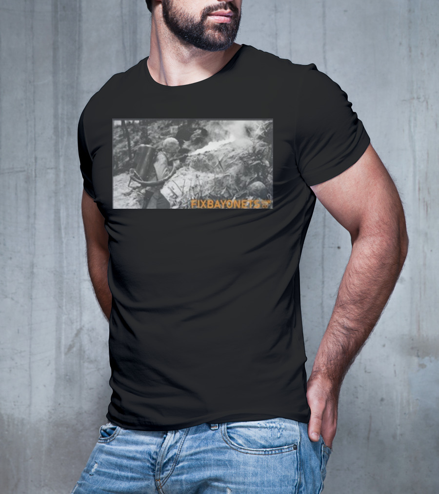 Fix Bayonets WWII Flamethrower Soldier Scene T-Shirt