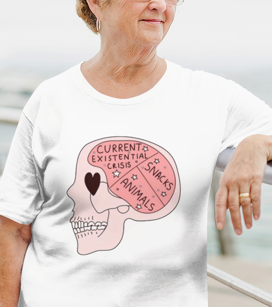 Tenderghost Current Existential Crisis Snacks Animals Brain T-Shirt
