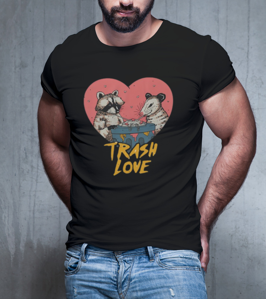 Trash Love Heart Raccoon Possum Five Below Store T-Shirt