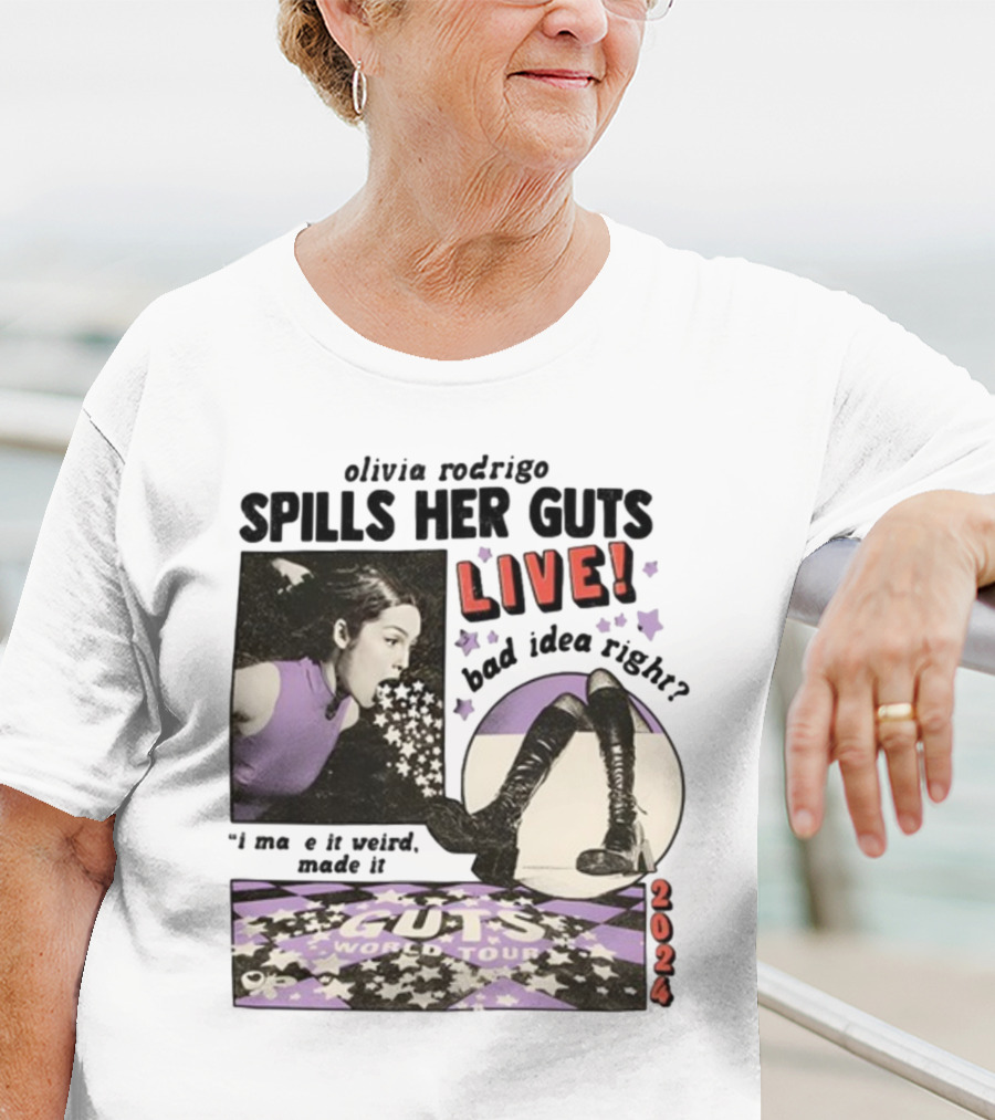 Olivia Rodrigo Spills Her Guts Live Bad Idea Right Guts World Tour T-Shirt