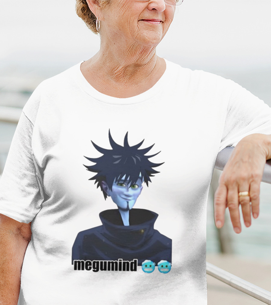 Spiky Haired Megumind Blue Emoji Face T-Shirt