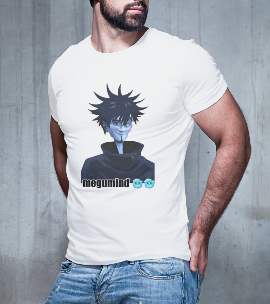 Spiky Haired Megumind Blue Emoji Face T-Shirt