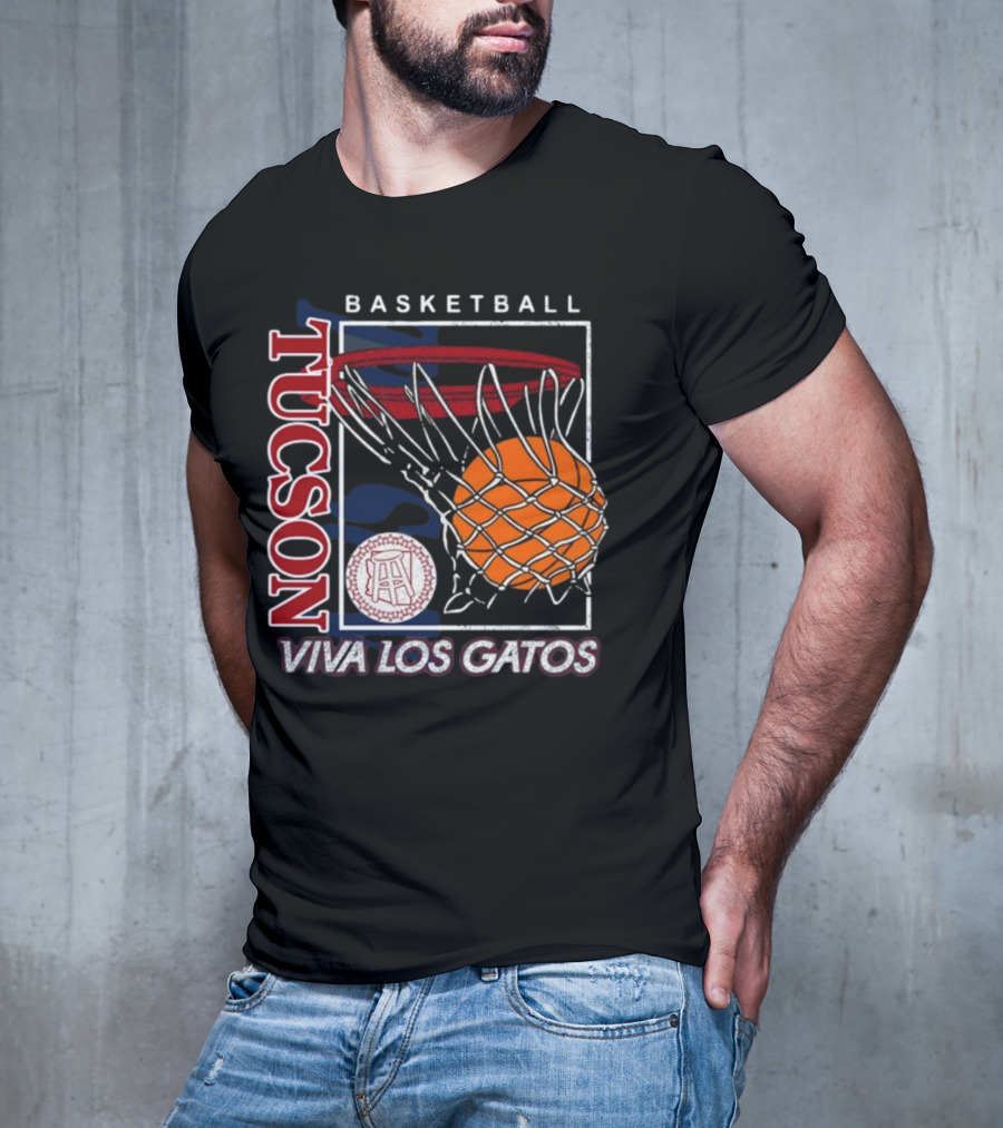 Basketball Tucson Viva Los Gatos Retro Hoop T-Shirt