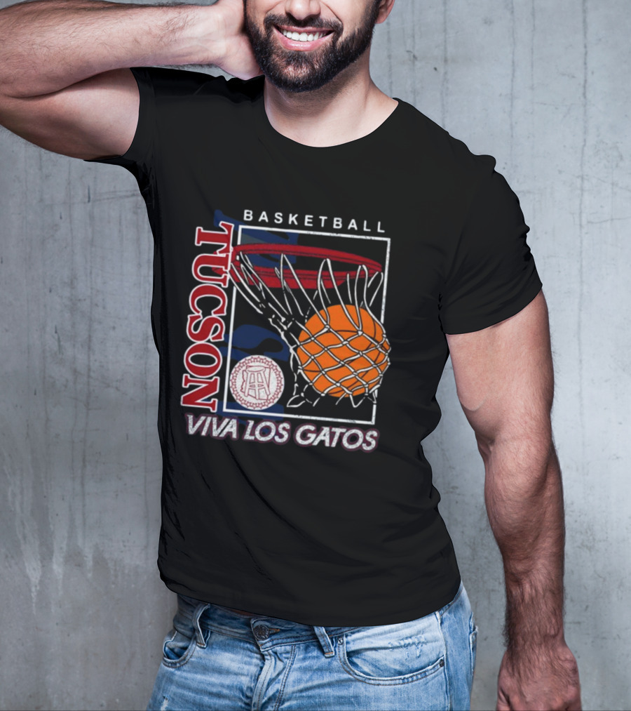 Basketball Tucson Viva Los Gatos Retro Hoop T-Shirt