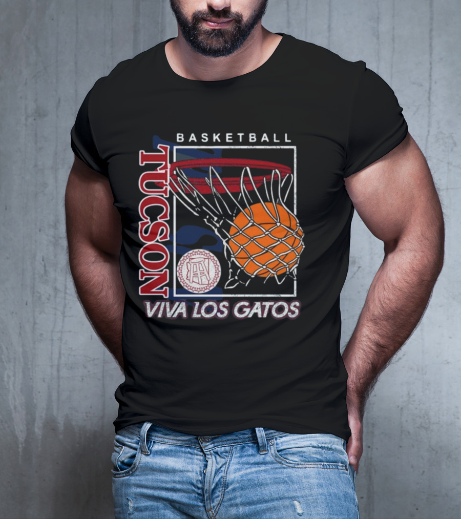 Basketball Tucson Viva Los Gatos Retro Hoop T-Shirt