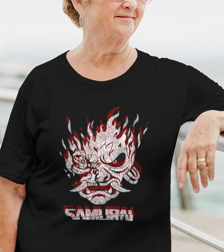 Cd Projekt Red Cyberpunk 2077 Samurai Logo Gaming Fan Gear T-Shirt