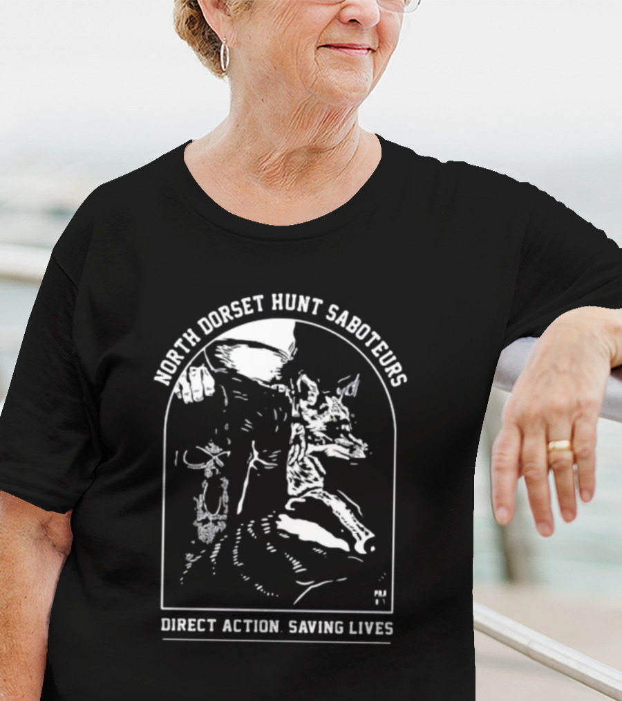 North Dorset Hunt Saboteurs Direct Action Saving Lives T-Shirt