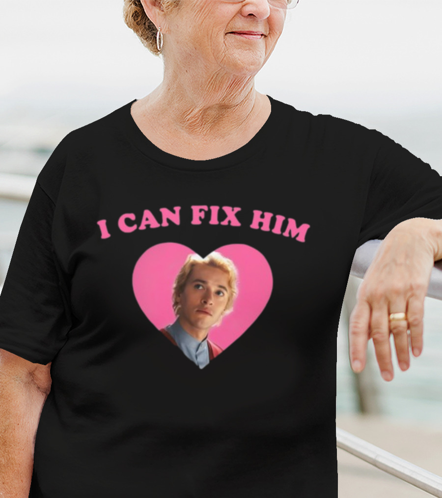 I Can Fix Him Heart Pink Background Tom Blyth T-Shirt